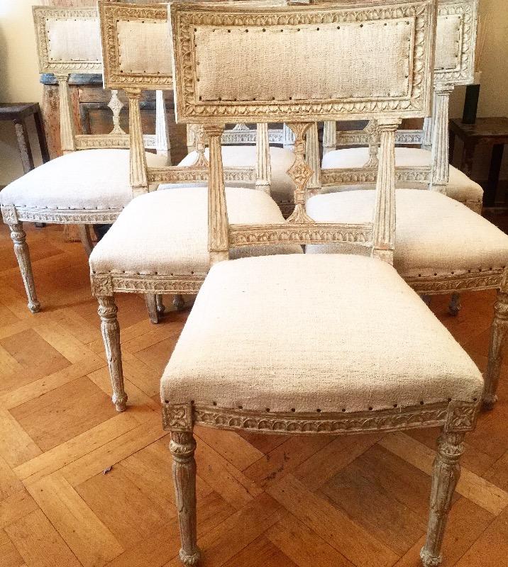 6 gustavian chairs