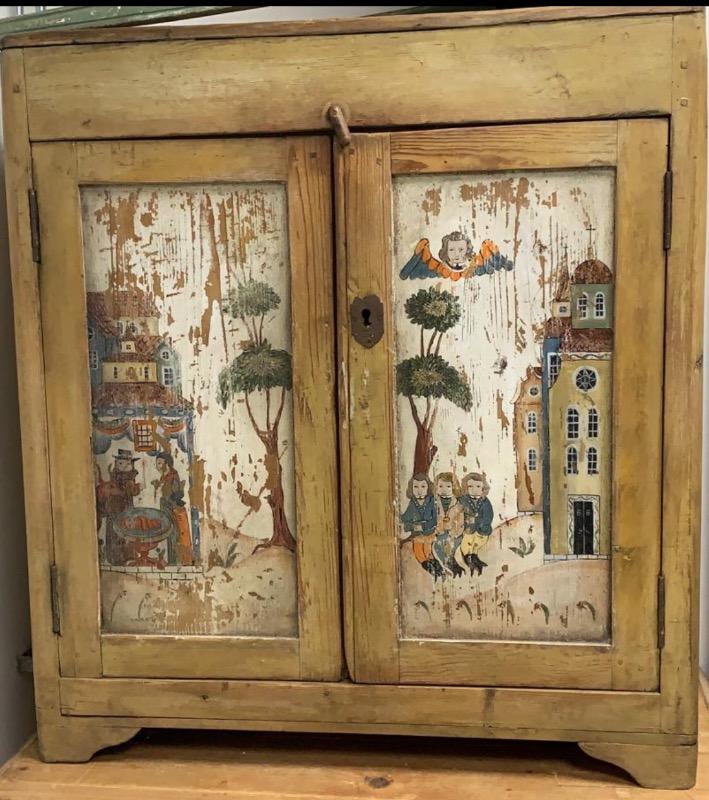 Folkart painted cabinet