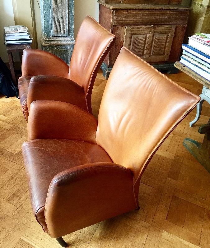Leather chairs pair 