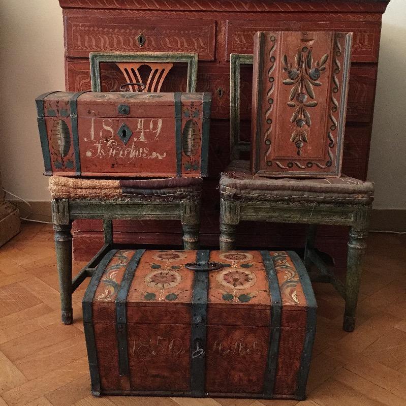 Painted Chest, Boxes, Sweden 