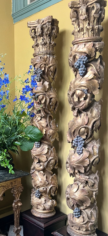 Pair of wooden columns