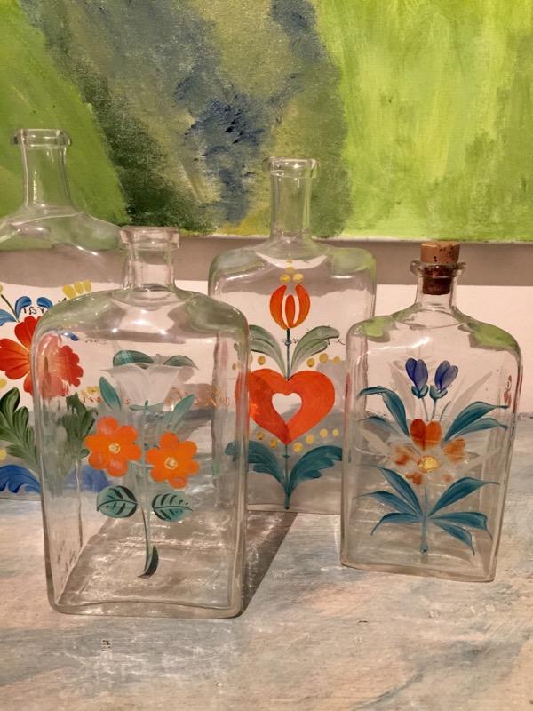 Swedish painted bottles 
