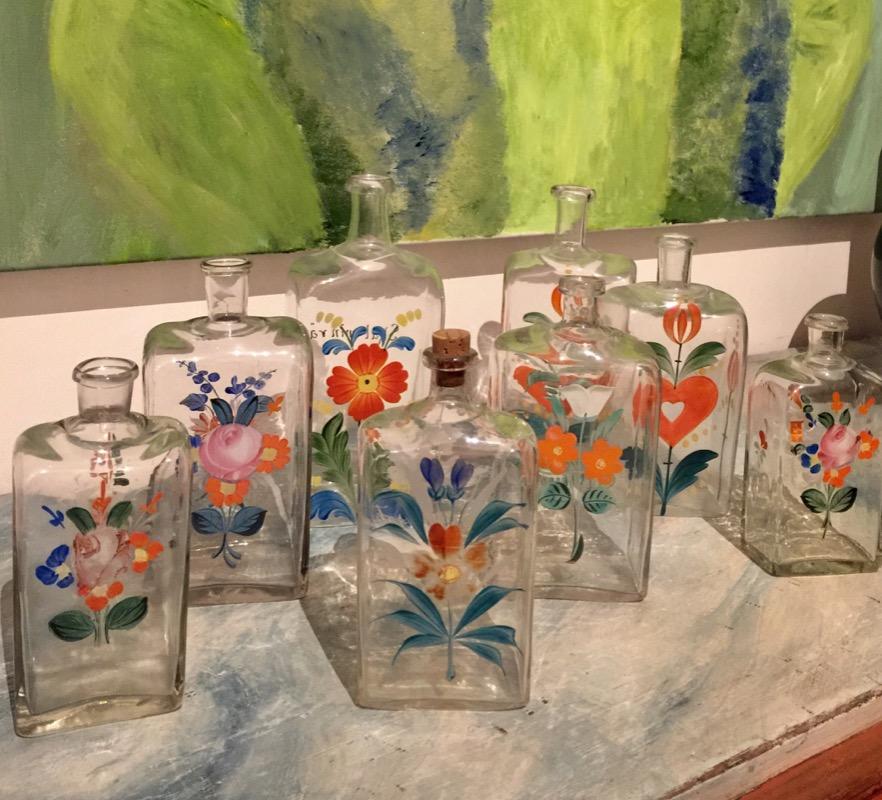 Swedish painted bottles 