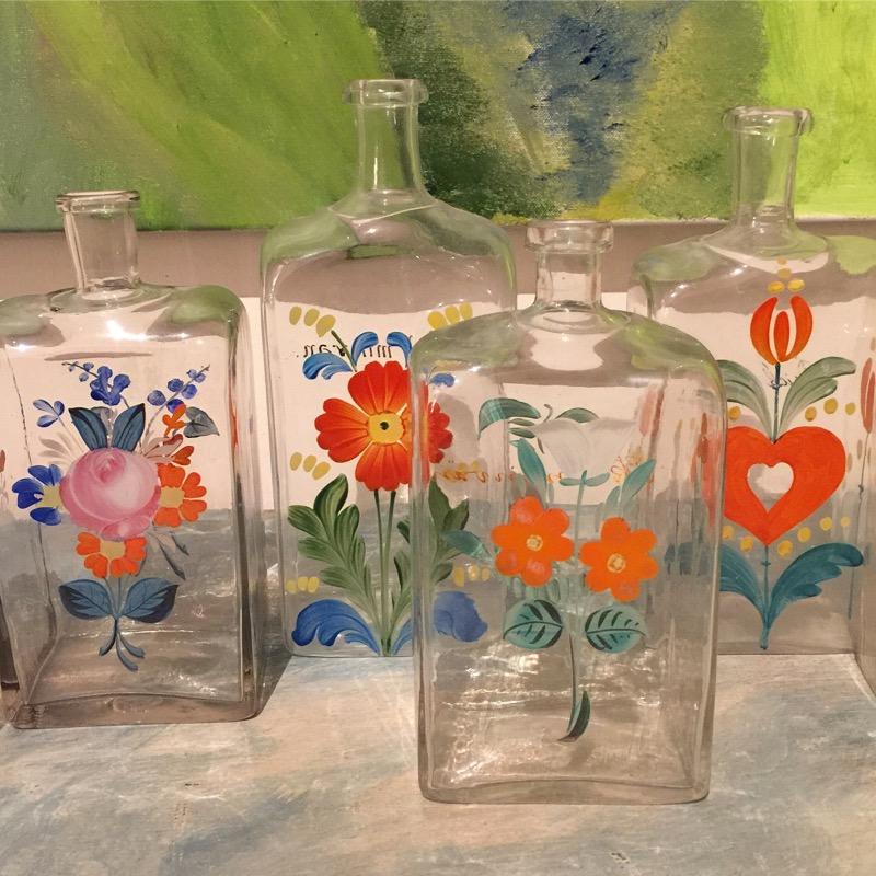 Swedish painted bottles 